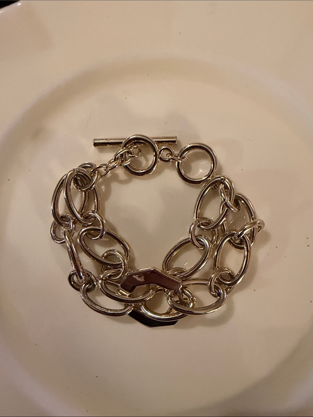 Source Unknown Gold-Tone Multi Link Toggle Bracelet